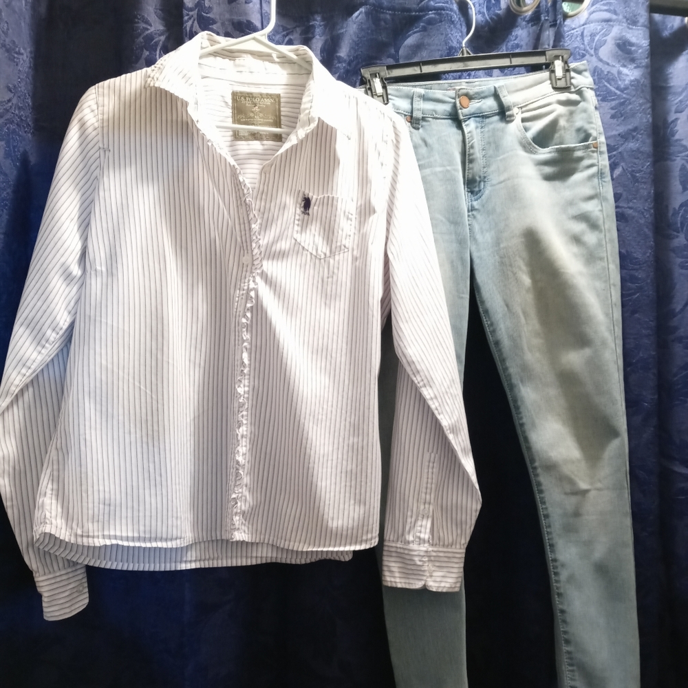 Blue Striped USPA Button Down